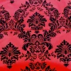 Hot Tablecloth Market 25 Yards Red And Black Flocking Damask Taffeta Velvet Fabric 58" Flocked Decor"