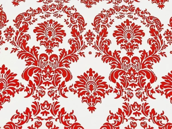 Sale Tablecloth Market 20 Yards Red and White Flocking Damask Taffeta Velvet Fabric 58" Flocked Decor"