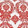 New Tablecloth Market 10 Yards Red And White Flocking Damask Taffeta Velvet Fabric 58" Flocked Decor"