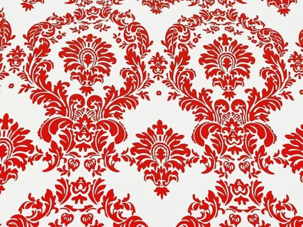 Sale Tablecloth Market 5 Yards Red And White Flocking Damask Taffeta 15ft Velvet Fabric 58" Decor 3d"