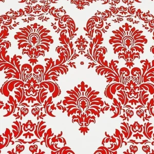 Outlet Tablecloth Market 15 Yards Red And White Flocking Damask Taffeta Velvet Fabric 58" Flocked Decor"