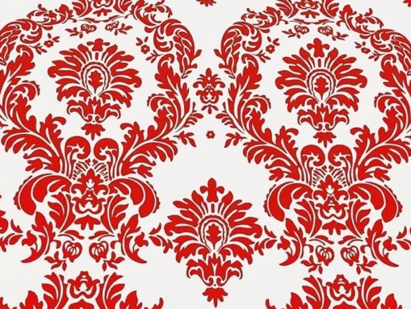 Sale Tablecloth Market 5 Yards Red And White Flocking Damask Taffeta 15ft Velvet Fabric 58" Decor 3d"