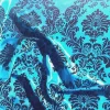 Clearance Tablecloth Market 15 Yards Turquoise Black Flocking Damask Taffeta Velvet Fabric 58" Flocked Decor"