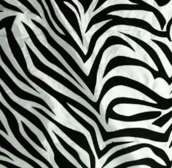 Sale Tablecloth Market 50 Yards White Black Flocking Zebra Taffeta Fabric 150 ft Flocked Animal Print"